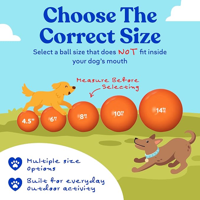 Doggie Dooley Virtually Indestructible Dog Ball - 14 Inch Hard Plastic Interactive Dog Toy for Large Breeds Over 75+ lbs - Built for Herding & Push Play - Floats in Water, Made in USA -Colors May Vary