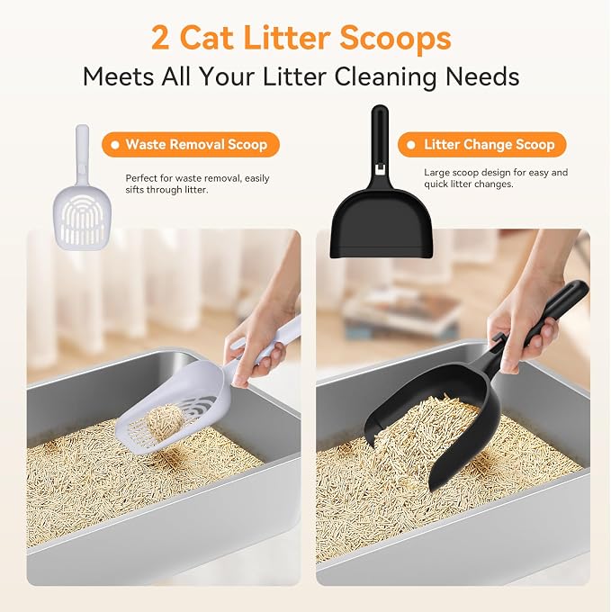 Stainless Steel Litter Box (Black-2Pack-24IN)
