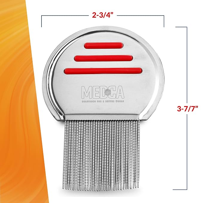 Lice Comb - (Pack of 12) Head Lice Treatment that's Individually Packaged Professional Stainless Steel Louse and Nit Combs Removes Eggs with Rounded Tips for Comfort