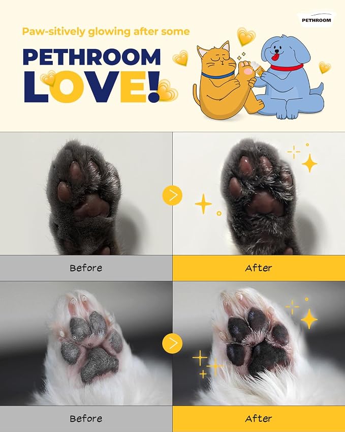 [PETHROOM] Bundle - Cat Paw Care Set | Lick Safe Paw Soother & Moisturizer for Dry, Cracked Paws | Cat Nail Clipper with Circular Cut Hole (2mm)