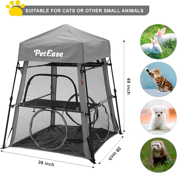 Cat Tower Tent,Outdoor Patio Cat Enclosures with Breathable Mesh,Indoor Playpen Portable Exercise Tent