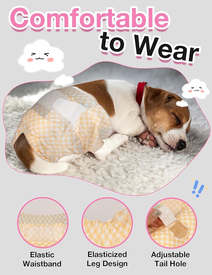 Dono Dog Diapers Female - 60 Pcs, Disposable Puppy Diapers with Wetness Indicator, Super Absorbent Leak-Proof Pet Doggie Diaper for Female Dogs in Peeing or Elderly Incontinence, XXS Size
