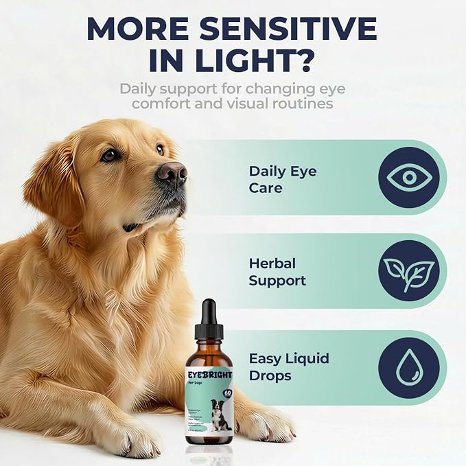 Eyebright for Dogs, Liquid Eye Wellness Supplement with Eyebright Herb Extract, Supports Eye Comfort, Clear Vision & Daily Visual Wellness for Dogs, Oral Drops, 2 fl oz