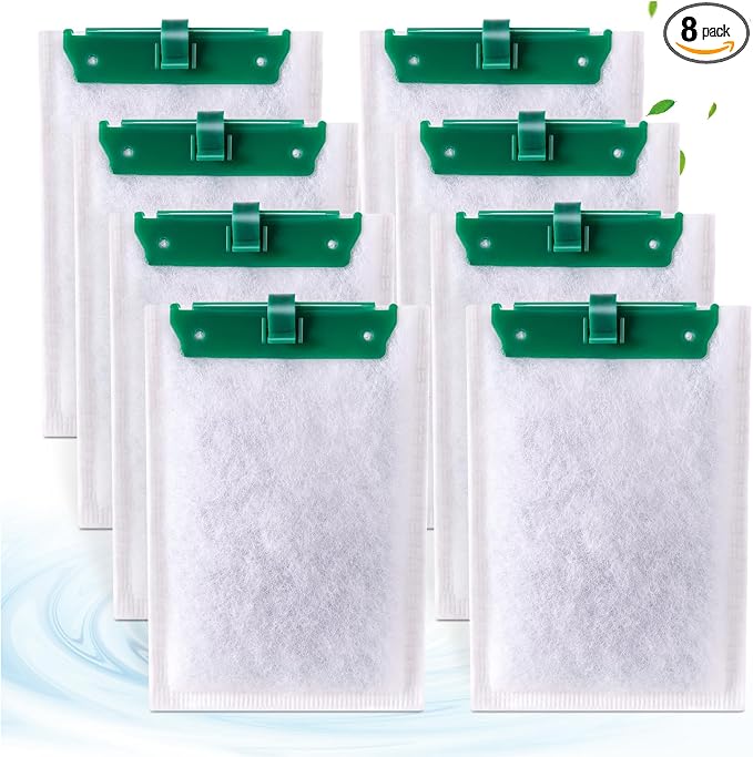 xbbwmrs 8 Count Medium Filter Cartridges Compatible with Tetra Whisper Bio-Bag Filters Medium Replacement Filter Cartridges for Whisper ReptoFilter and 10i IQ10 PF10 Power Filters -Ready to Use