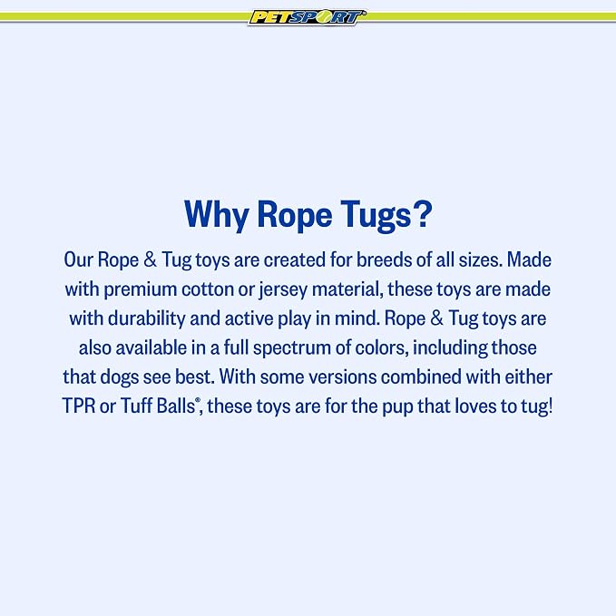 PetSport Mega Tuff Ball Tug Dog Toy - Mega Tennis Balls for Large Dogs, Dog Tug Toys, Great for Boredom & Aggressive Chewers, Dog Toy, Certified Non-Toxic, Won’t Wear Down Teeth - 6"