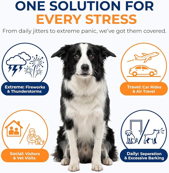 Calming Chews for Dogs 270pc Dog Calming Chews - Anxiety Relief Relaxing Calm Dog Melatonin Treats,Bites for Puppy,Small-Large Dogs Anxiety,Daily Stress & Separation,Fireworks,Thunder,Barking Support