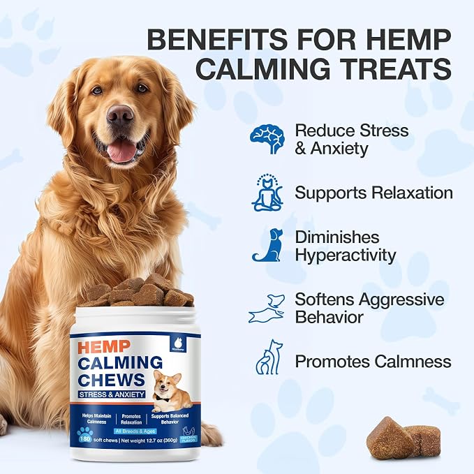 Неmр Calming Chews for Dogs - Advanced Dog Calming Chews - Anxiеty Rеlief Treats Help with Composure, Separation, Barking, Thunderstorms, 0305
