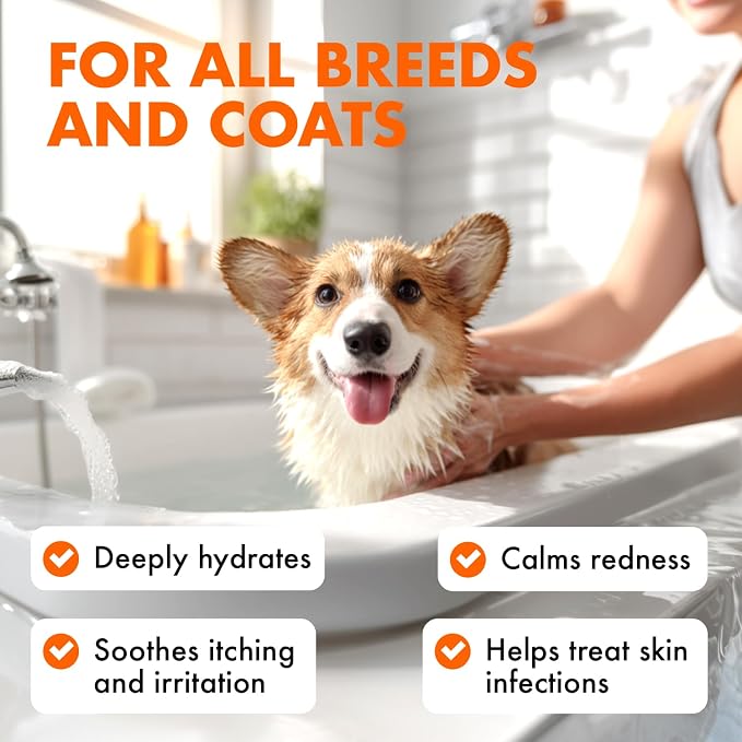 Puppy Shampoo and Conditioner Set Hypoallergenic, Tearless, pH Balanced Dog Shampoo for Puppies Oat Milk, Chamomile & Prebiotics Puppy Shampoo for Sensitive Skin Sulfate Free, Paraben Free 2×10 fl oz