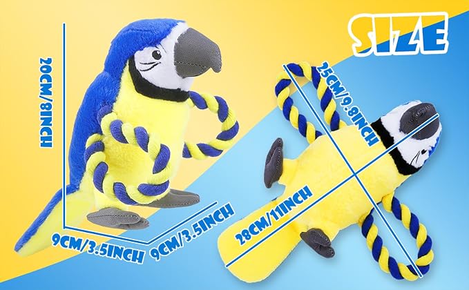Rechargeable Interactive Moving Duck Dog Toy & Squeaky Parrot Dog Toy