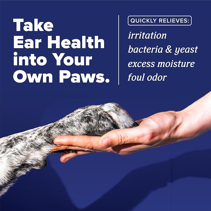TropiClean HomeVet Medicated Ear Drops for Dogs, Vet Recommended Yeast & Fungal Treatment, Daily Dog Ear Cleaner, USA Made, 2 oz