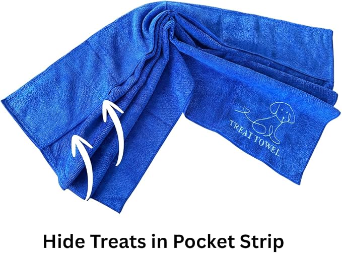 Treat Towel for Dogs – Snuffle Towel for Mental Stimulation & Enrichment, Interactive Lick Mat Alternative, Washable Microfiber, Boredom Buster Nose Work Toy for All Breeds – Blue