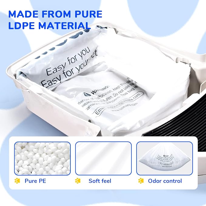 Litter Box Liner Bag Compatible with Cat litter Box Robots 3 and 4, 120 Pack - Extra Thick Waste Bags for Self-Cleaning Pet Kitty Litter Box Drawer Liners, 9-11 Gallons Kitchen Trash Bags