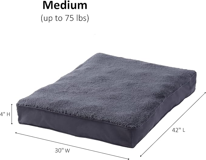 Happy Hounds Daisy Deluxe Supportive Sherpa Dog Bed, Medium (42 x 30 in.), Prussian Blue
