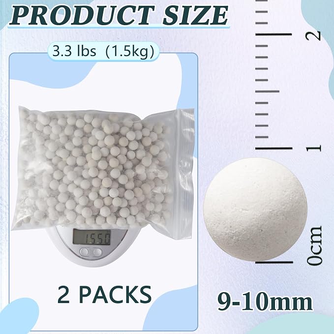Leumoi 6.6 lbs Refill Condensate Neutralizer 9-10 mm Condensate Neutralizes Balls Acidic Water Increases Alkalinity Waste Liquid Neutralizer Condensing Water Heater Neutralizer Filler(2 Bag)