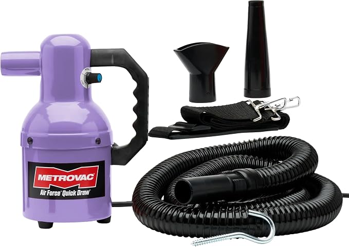 METROVAC Quick Draw Cosmic Purple Dog Dryer | Portable Pet Dryer & Dog Blow Dryer | 1.3 HP Variable Speed USA