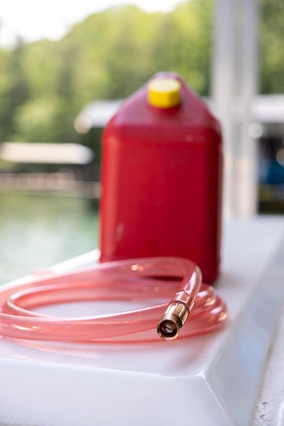 3/4” x 8’ Self-Priming Shaker Jiggler Siphon Hose, FlowPro Siphon Gas & Fuel Transfer Pump, Gas Can Siphon for Boats, Jet Ski, Pontoon. Water Siphon Pump for Hot Tub Drain and Cold Plunge | 7 GPM
