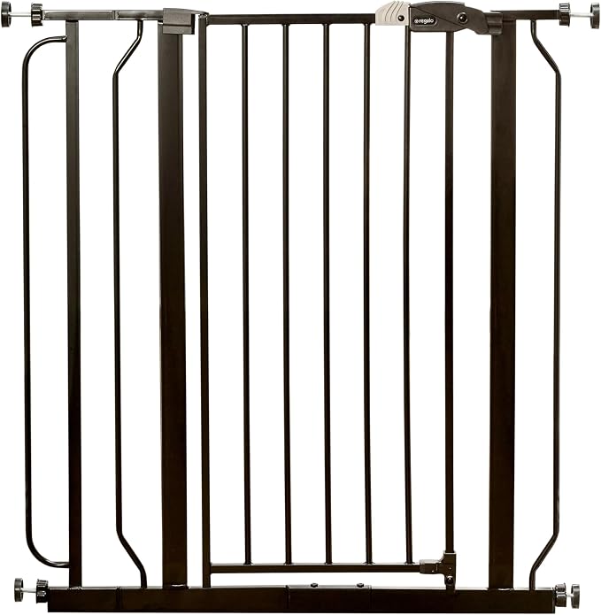 Regalo Safety 36" Extra Tall Baby Gate for Doorways & Bottom of Stairs, Pressure Mounted Walk Through Gate for Babies, Toddlers & Pets, Tested & Safe for 30 Years, American Designed, American Owned