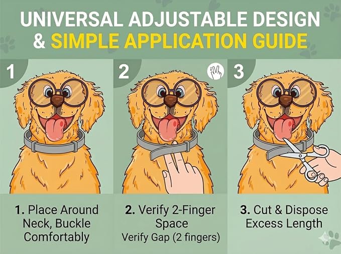 cabins Flea and Tick Prevention for Dogs - Flea Collar - 4 Count - Adjustable