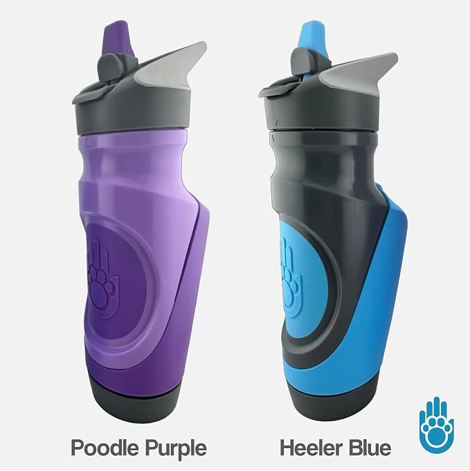 Dog Water Bottle with Bowl | Shared Hydration Bottle for Dog & Human | Leakproof, Portable for Walking, Hiking & Travel | 24 oz BPA-Free (Purple)