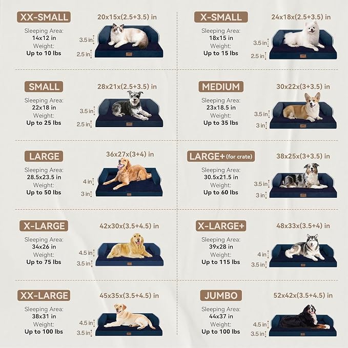 Small Dog Bed Orthopedic Washable Cat Bed Memory Foam Small Couch Sofa Indoor Comfy Pet Beds with Waterproof Removable Cover & Non-Slip Bottom