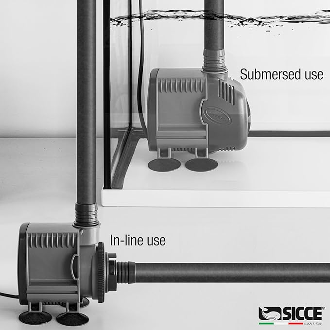 SICCE Syncra Silent 5.0 Multifunction 1321 GPH Submersible Water Pump | Italian Made 105W Ultra Quiet Durable Aquarium Fish Tank, Fountain, Pond, Hydroponics, Terrarium Black | Freshwater & Saltwater
