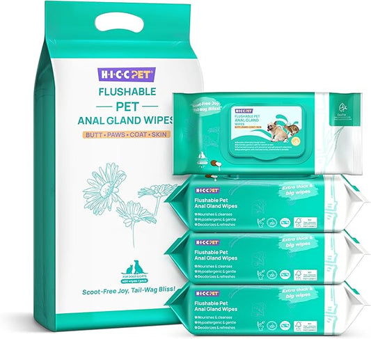 HICC PET Wipes for Dogs & Cats - 400 Counts, Vet Recommended Cleaning Deodorizing & Soothing Allergy Infections Anal Gland Wipes, Hypoallergenic Hydrating & Nourish Fur Dog Wipes for Paw and Butt