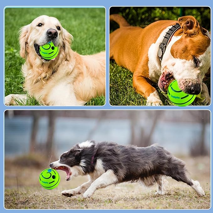 Wobble Giggle Ball for Dogs Durable Interactive Dog Toys for Small Medium Large Dogs (Yellow/Pink, XXL/5.51 inch)