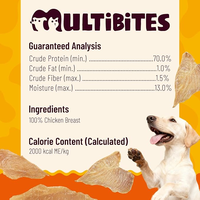 1.1 Pound Dehydrated Chicken Dog Treats with Single Ingredient Chicken Breast - High Protein, Low Calorie Healthy Chicken Jerky Dog Treats for Small, Medium & Large Breed