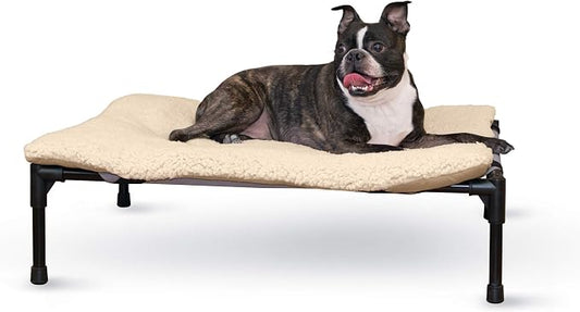 K&H Pet Products Original Elevated Pet Cot Tan with Microfleece Pad