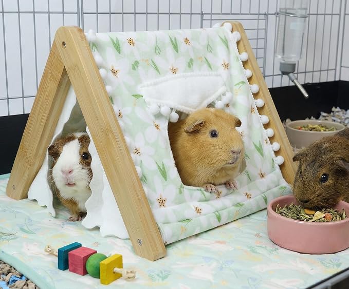 Guinea Pig Bedding, Guinea Pig Fleece Cage Liner 49x24 2Pack, Washable Waterproof Reusable & Anti Slip, Absorbent Guinea Pig Pee Pad for Small Animal, Rabbit, Bunny, Chinchilla, Green
