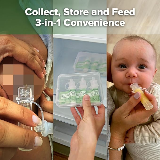 haakaa Colostrum Collector Kit Breast Milk Collector with Cotton Cloth Wipe and Storage Case, Ready-to-Use, Reusable, 4ml/6pcs | World-first design, 3-in-1 Collector, Safe food-grade silicone-BPA Free, Ready-to-use pack,Replace disposable syringes