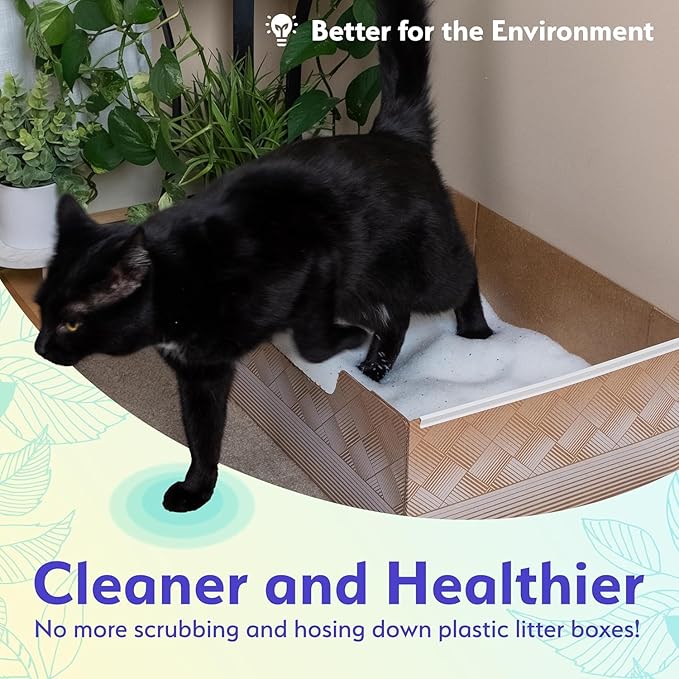 Kitty Poo Club Disposable Cat Litter Box 2-Pack, Patented Leak-Proof Design, 2-Months Odor Control, Made in USA, Perfect for Travel & Multi-Cat Homes