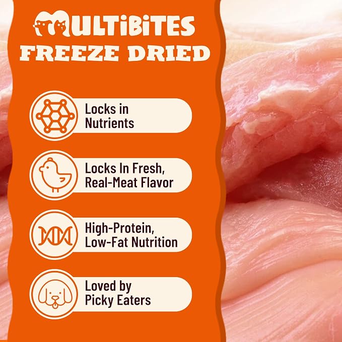 14.5oz Freeze Dried Chicken Treats for Dogs & Cats, Single Ingredient Raw Meat Thin Sliced Chicken Breast Dog Treat, Grain Free Human Grade&Low Calorie Healthy Dogs Training&Reward Snacks