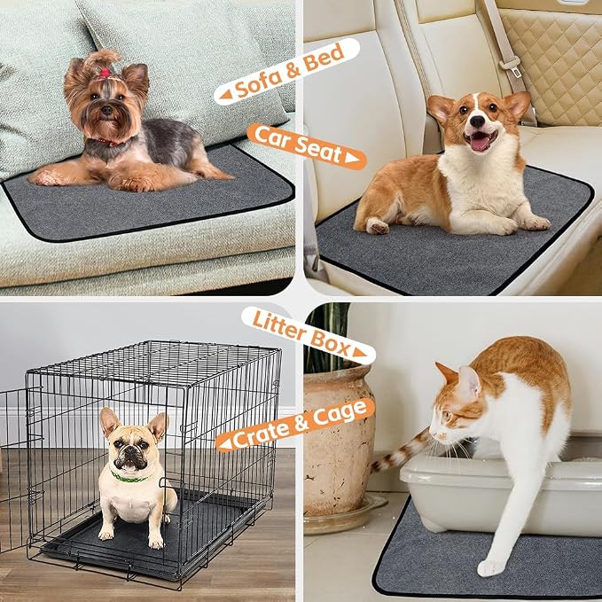Washable Pee Pads for Dogs, Extra Large Reusable Dog Pee Pad, Waterproof Pet Mat, Dog Playpen Mats for Puppy Training Whelping Playpen Pads, Brown, 36x24 inch
