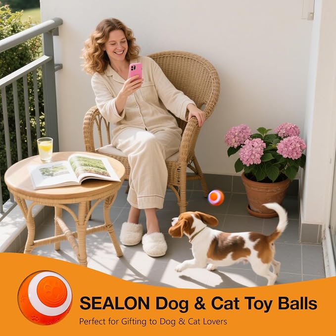 SEALON Electric Interactive Cat Toy Ball,Indoor Cat Play Ball, Suitable for Cats Over 6 Months for Exercise, Weight Loss, and Fun