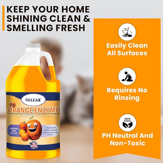 Pet Stain Odor eliminator - Super-concentrated Enzyme cleaner - Sky breeze - Extra Strong Odor and stain remover - Best Remover for Cat and Dog Pee All Purpose Cleaner and Deodorizer 2 gallon