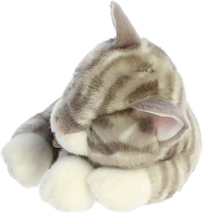 Aurora® Adorable Miyoni® Tots Sleepy Tabby Kitten Stuffed Animal - Lifelike Details Make a Cherished Companion - Perfect for Decorating Bedrooms or Classrooms - Gray 10 Inches