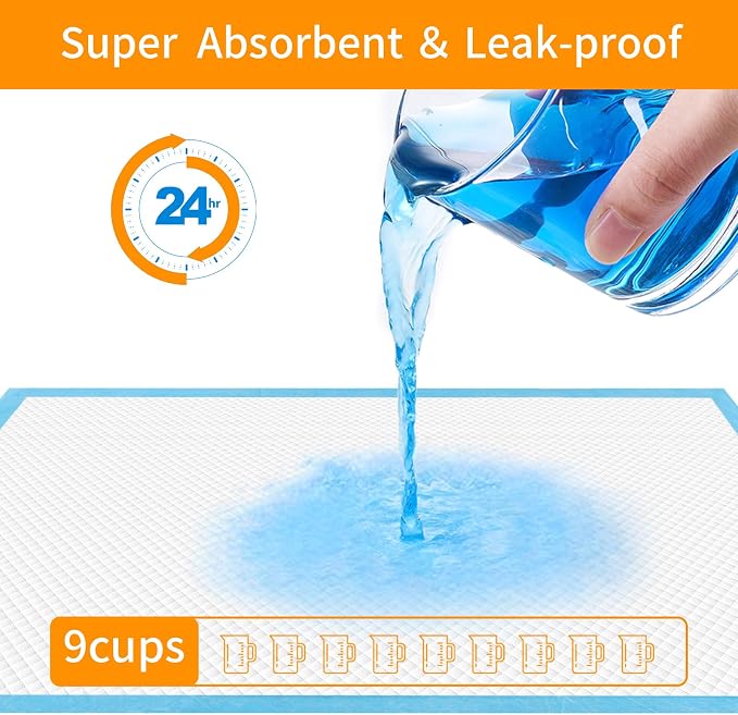 Dog and Puppy Training Pads， Disposable Dog Pee Pads (40, 23.5"*23.5"(60*60cm))