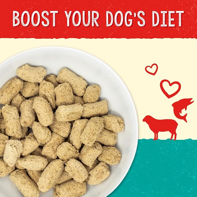 Stella & Chewy's Freeze-Dried Raw Dog Food for Skin & Coat - Grass-Fed Lamb & Wild-Caught Salmon - Natural Solution for Itchy Skin, Dull Coat & Shedding - Premium Raw Nutrition - 13oz