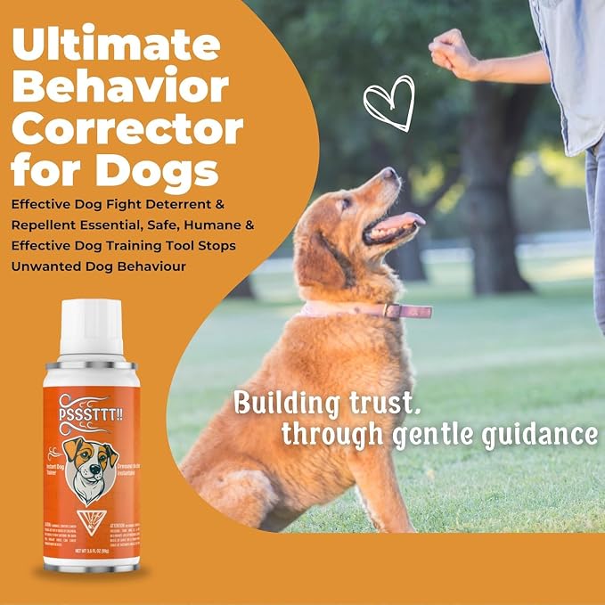 PSSSTTT! Dog Corrector Spray for Dogs 99g (2 Pack) - Effective Behavior Training for Dogs, Dog Fight Deterrent - Safe & Humane No Jump or Bark, Air Spray for Dogs, Air Horn for Training