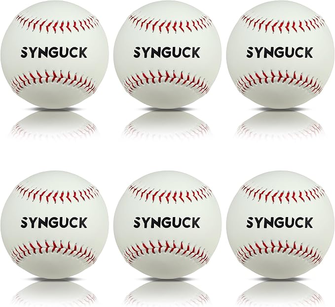 SYNGUCK 1/6 Pack Glow in The Dark Baseballs – Light Up Baseball Official Size | Glow Balls for Night Games, Practice, Gifts for Kids,Boys, Girls & Fans
