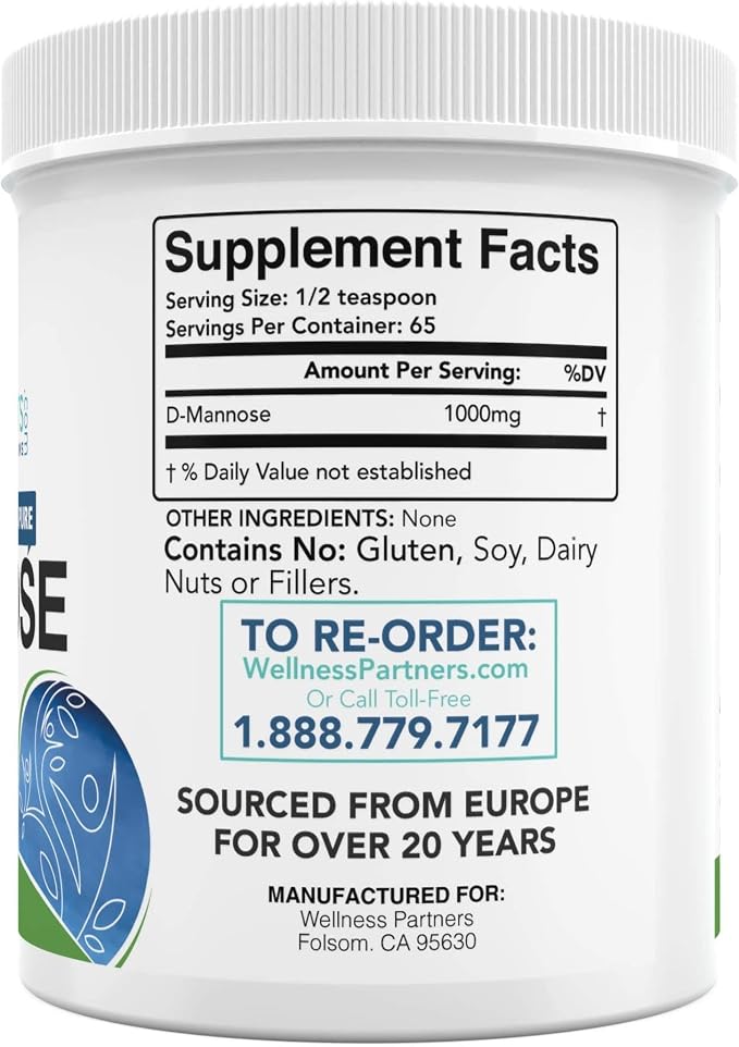 Now new UTI-Slip D Mannose Non GMO Organic Source Powder 65g jar