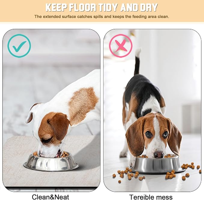 Dog Food Mat for Floors Waterproof Quick Dry Pet Placemat Cat Feeding Bowls Mats for Food and Water, Eco-Friendly Dog Accessories Diatomite Pets Supplies 17" X 30"
