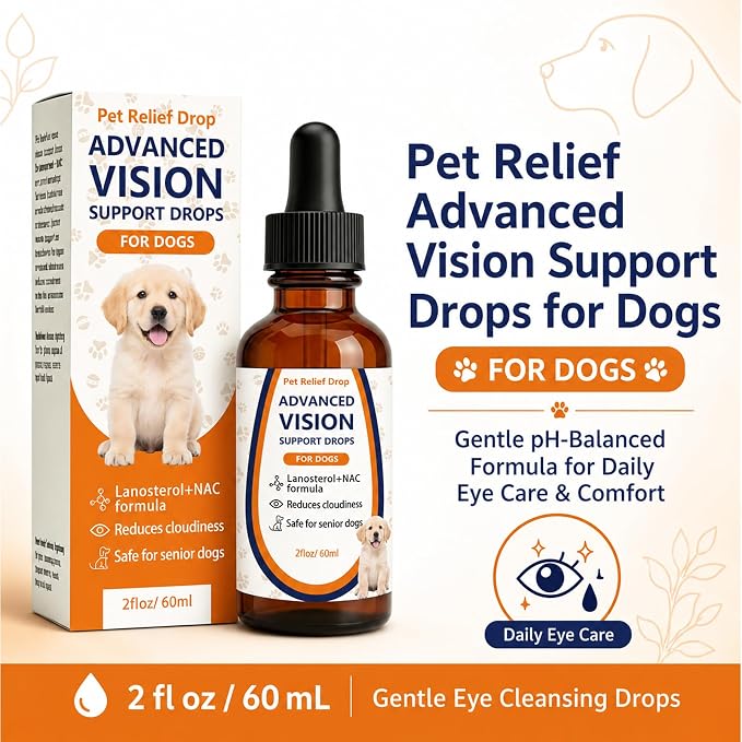Pet Relief Advanced Vision,Pet Relief Advanced Vision Support Drops,Helps Maintain Clear, Irritation‑Free Eyes, Easy Dropper Bottle,2 floz. / 60 mL
