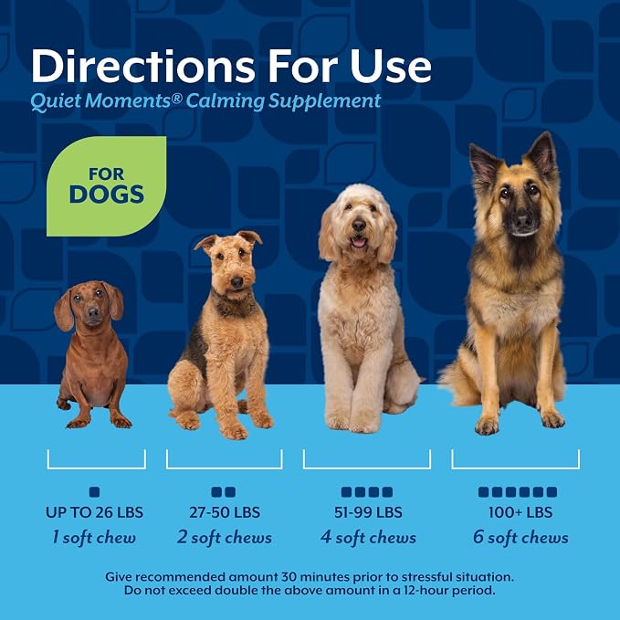 NaturVet Quiet Moments Calming Dog Supplement, Dog Soft Chews with Melatonin to Help Reduce Stress from Storms, the Vet, Fireworks, and Travel, Bacon and Chicken Flavored Pet Supplement, 70 Count Jar