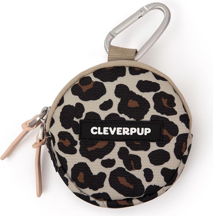 Cleverpup Training Sling & Snackpack Double Insulated Treat Pouch in Leopard