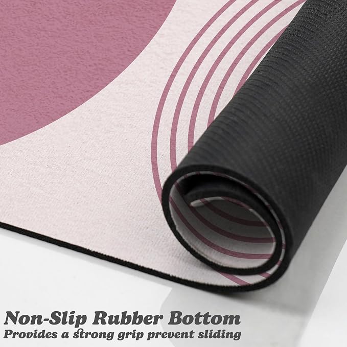 Dog Food Mats,Cat Absorbent Water Bowl Feeding Mats Pet Placemats for Food and Water Pink Bohemia 12 * 20 inch