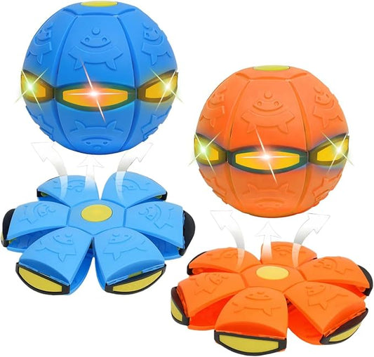 2pc 2-in-1 Dual Form Freely Switchable Magic Bouncing Ball Toy with Six Light Suitable for Indoor & Outdoor