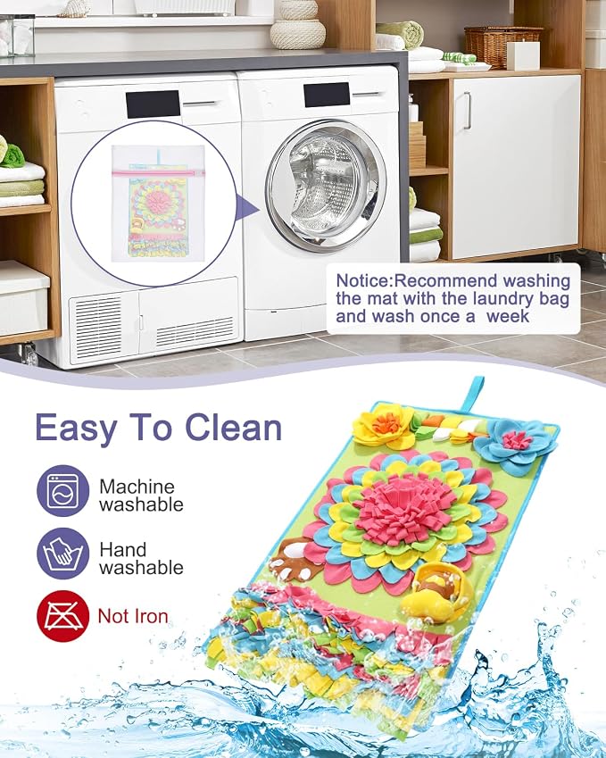 Snuffle Mat for Dogs -30.7 * 18.9inch Pet Treats Feeding Mat, Interactive Dog Puzzle Toy for Boredom, Dog Feeding Mats for Slow Feed, Relieve Anxiety, Encourages Natural Foraging Skills