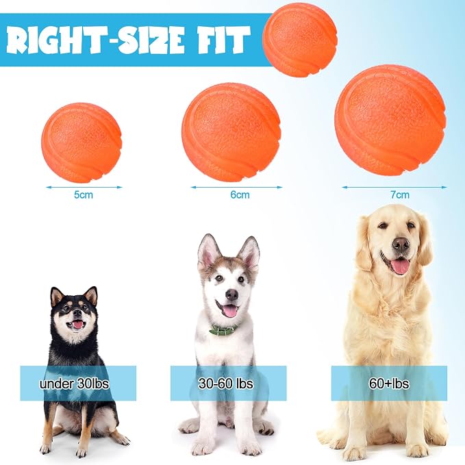 Jenaai 20 Pcs Indestructible Dog Toy Balls for Aggressive Chewers Chew Resistant Solid Rubber Bouncy Ball for Teeth Cleaning,2.36 inches/ 6cm Diameter
